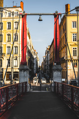 Wall Mural - Old Lyon Bridge on Saone river, new-york mood