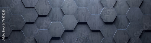 Naklejka na szybę Concrete Wide Hexagon Background (Site head) (3d illustration)