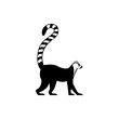 Vector lemur silhouette view side for retro logos, emblems, badges, labels template vintage design element. Isolated on white background