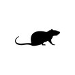 © Tetiana - Vector rat silhouette view side for retro logos, emblems, badges, labels template vintage design element. Isolated on white background