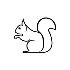Wall Mural - vector squirrel silhouette view side for retro logos, emblems, badges, labels template vintage desig