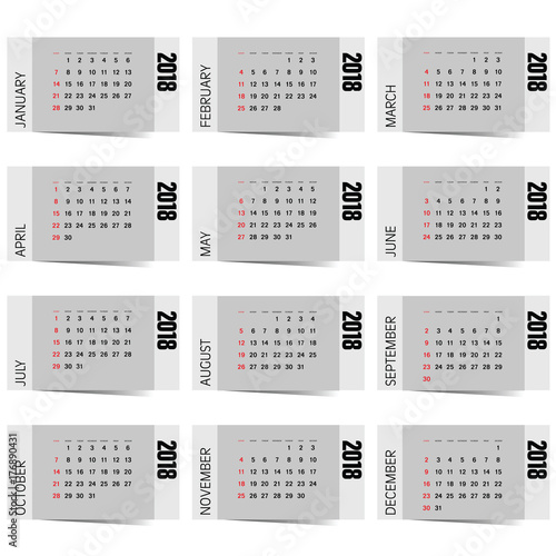 Fényképezés calendar for 2018 year design illustration