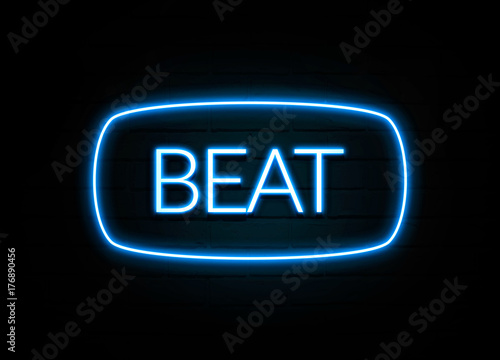 Photo  Beat  - colorful Neon Sign on brickwall