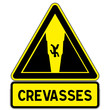 Panneau : danger crevasses