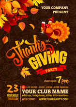Thanksgiving Party Poster Template