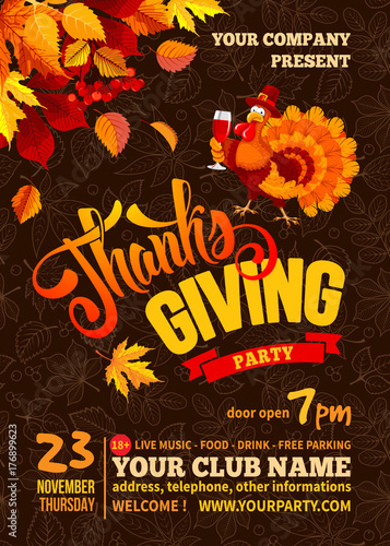 thanksgiving party poster template