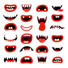 cute monsters mouth set