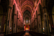 Red Interior Of A Church