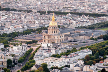 Poster - Aerial view of central Paris including Les Invalides