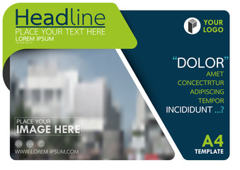 Wall Mural - blue and green flyer cover business brochure vector design, leaflet advertising abstract background,
