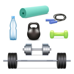 Vector realistic gym icon set