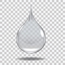 Realistic Transparent Water Drop. Useful With Any Background.