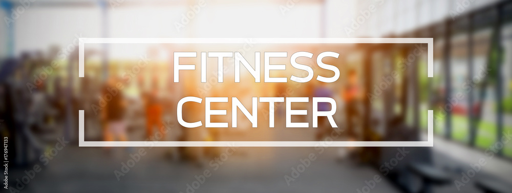 Fitness Center Word On Fitness Gym Blur Background Banner Presentation Sticker Sodawhiskey