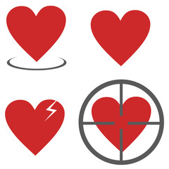 Wall Mural - Heart icon set vector simple