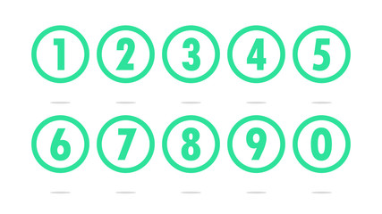 numbers in transparent circles icon vector
