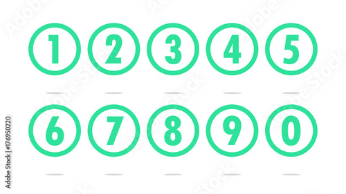Fotomural Numbers in transparent circles icon vector