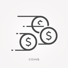 Wall Mural - Silhouette icon coins