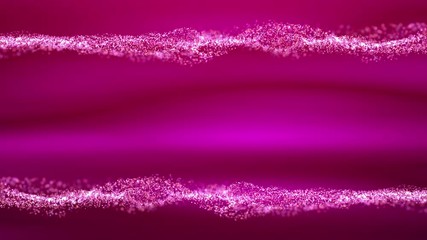 Wall Mural - animated vector wave particle. pink romantic smooth wavy background. slow motion 4k uhd video loop.