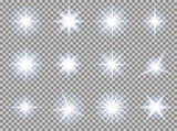 Fototapeta Tulipany - stars transparent light set