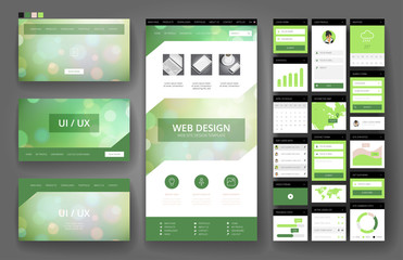 Website design template and interface elements