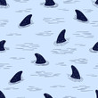 Shark fin seamless pattern.