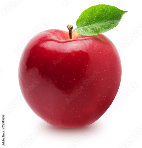 Dekoracja na wymiar  jablko-na-bialym-tle-cale-czerwone-rozowe-owoce-jablka-z-lisci-na-bialym-tle-z-wycinek-pat