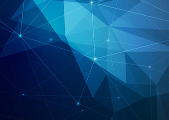 Wall Mural - Crystal structure abstract modern polygonal dark blue background