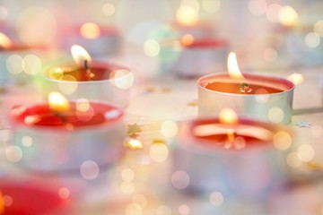 Wall Mural - Close-up of candles burning