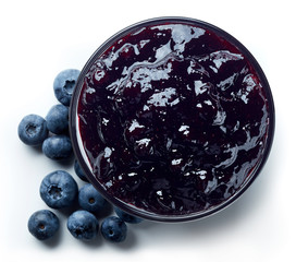Wall Mural - Bowl of blueberry jam