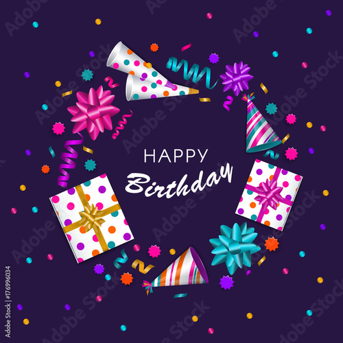 Square Banner Poster Greeting Card Frame Birthday Party Object