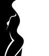 © Julia - Illustration of a vector stylized linear silhouette of a beautiful naked woman