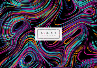 Sticker - Abstract artistic multicolored background with swirled gradient lines.