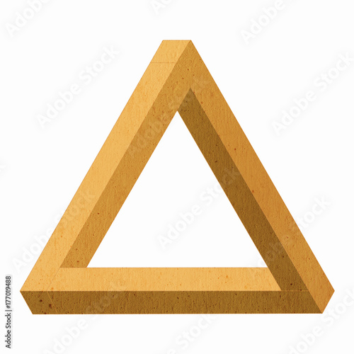 Zdjęcie XXL Istnieje niemożliwy trójkąt. Białe tło.