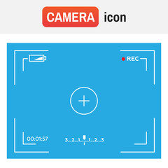 camera video frame. Camera viewfinder. Template focusing screen of the camera