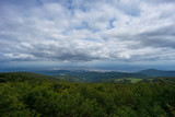 Fototapeta Krajobraz - France - Scenic view above trees and mountains of vosges from grand ballon