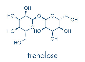 Sticker - Trehalose (mycose, tremalose) sugar molecule. Skeletal formula.