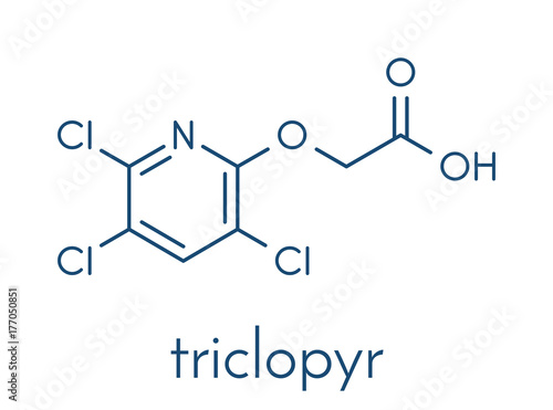 Foto Triclopyr herbicide (broadleaf weed killer) molecule