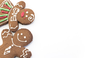 Wall Mural - Gingerbread Couple Cookies with Copy Space