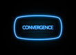 Convergence  - colorful Neon Sign on brickwall