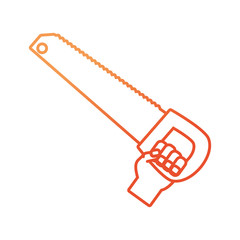 Sticker - hand saw vector illustration