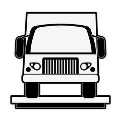 Sticker - delivery truck icon image vector illustration design  black and white