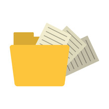 File Folder With Documents Coming Out Icon Image Vector Illustration Design 