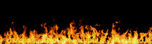 Fire Flames On Black Background.