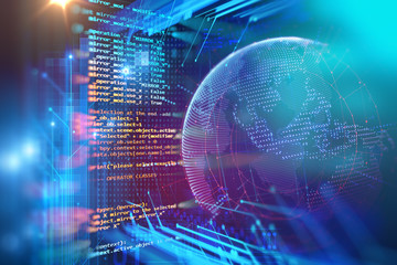 Programming code abstract technology background of software developer and  Computer script