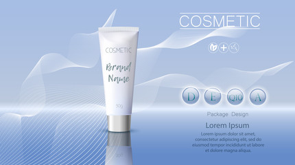 Wall Mural - Moisturizing face cream package cosmetics design, ads, templates for design serum collagen solution vitamin cream concept
