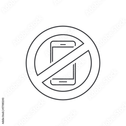 Vettoriale Stock No mobile phone sign vector illustration, line outline