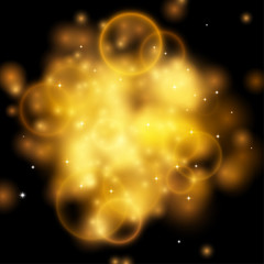 Wall Mural - bright golden christmas party fireworks lights background