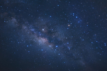 Wall Mural - milky way galaxy with stars and space dust in the universe, long exposure photograph, with grain.