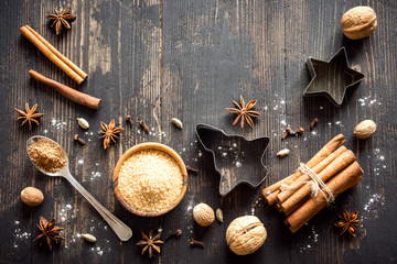 Canvas Print - Christmas background with spices