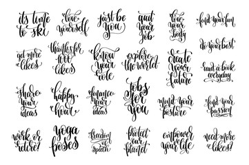 set of 25 handwritten lettering inscription motivation quotes
